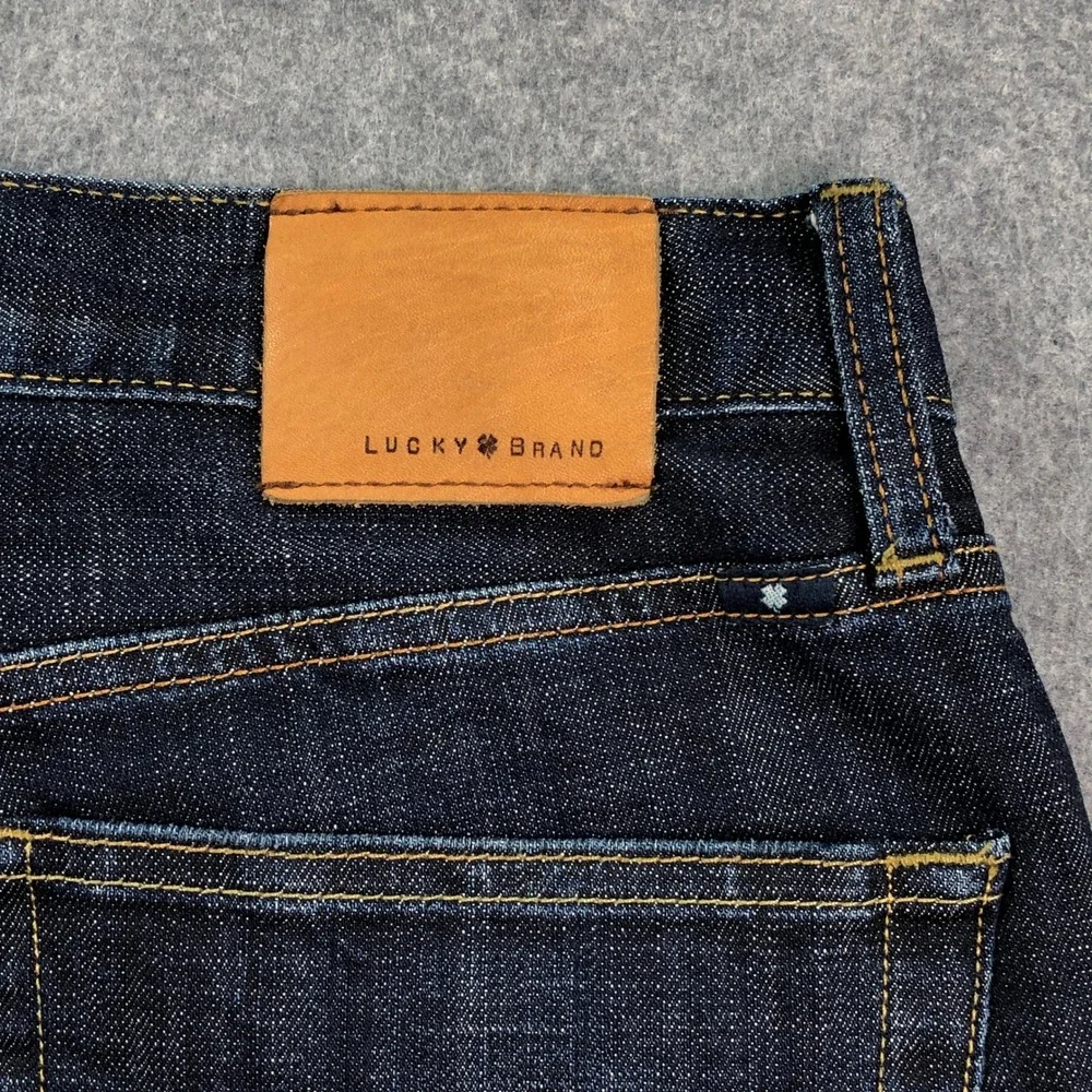 Lucky Brand 329 Classic Straight Mens Jeans 32x32 Blue Dark Wash Stretch Denim
